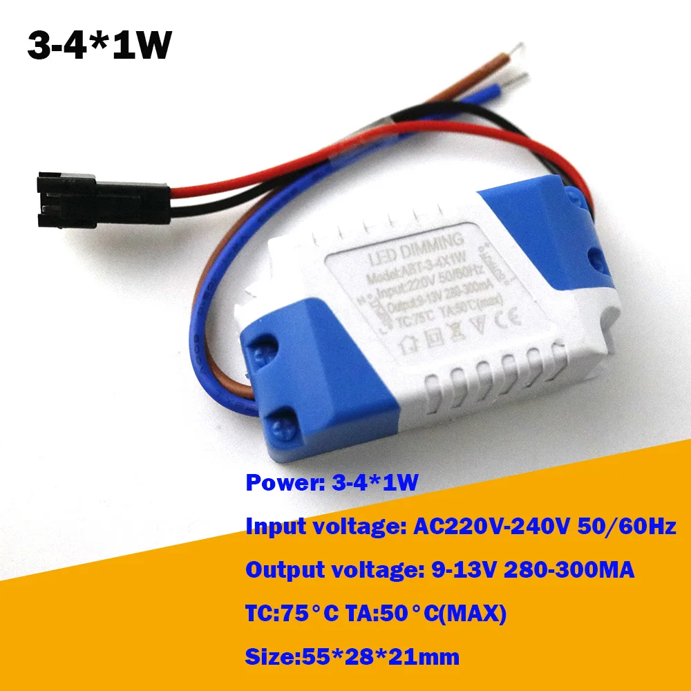 3-40W Dimmable Isolated LED Driver AC85-265V DC3-85V Light Transformer 300mA Power Supply Adapter for 220V 110V Led Lamps bulb