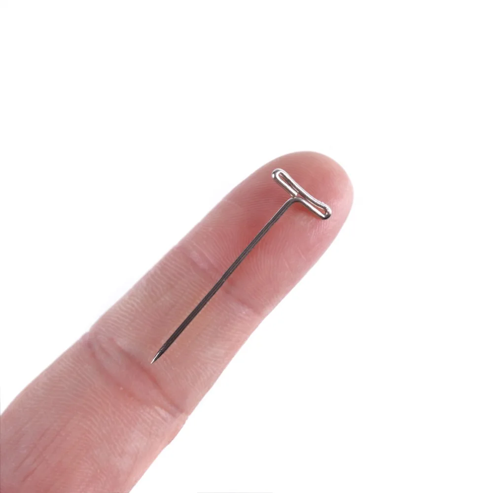100szt T-PINS (32mm) Do Peruki Na Pianowej Głowy Styl T Pin Igła Manekina Typ Głowy Szycie Salon Fryzjerski — zdjęcie 7