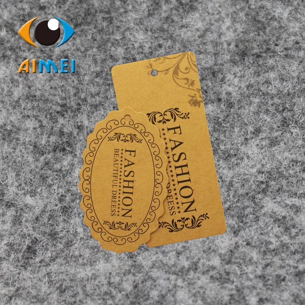 Custom 500Pcs/Lot Paper Price Hang Tags for Clothing Brand Logo Swing Tag for Gift Price Paper Labels Printed Tags