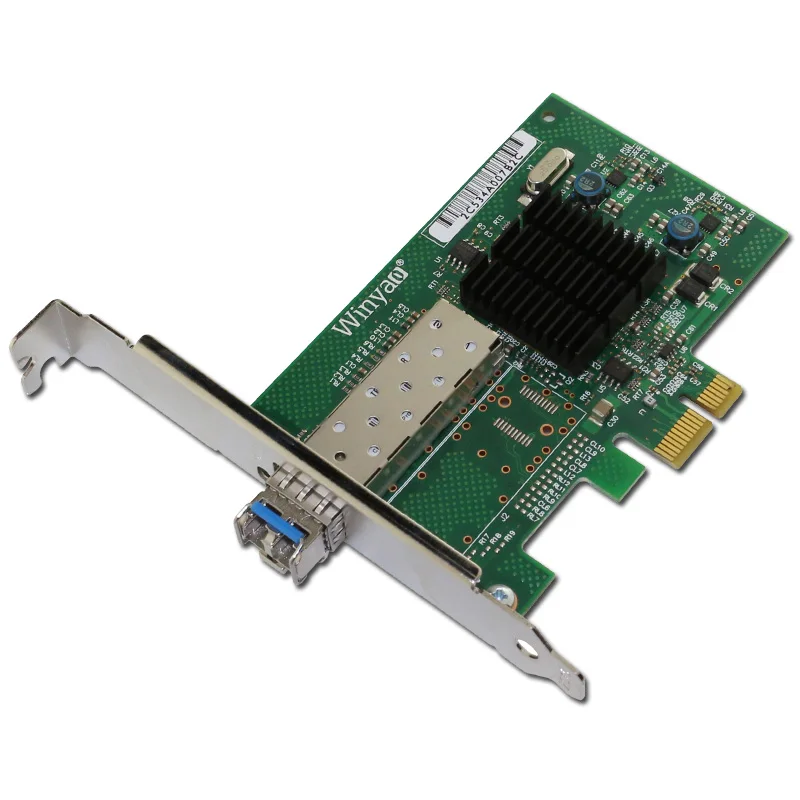 PCIe X1 Gigabit Fiber Ethernet Card w/ Single Mode 1310nm 10km LC Optical Module