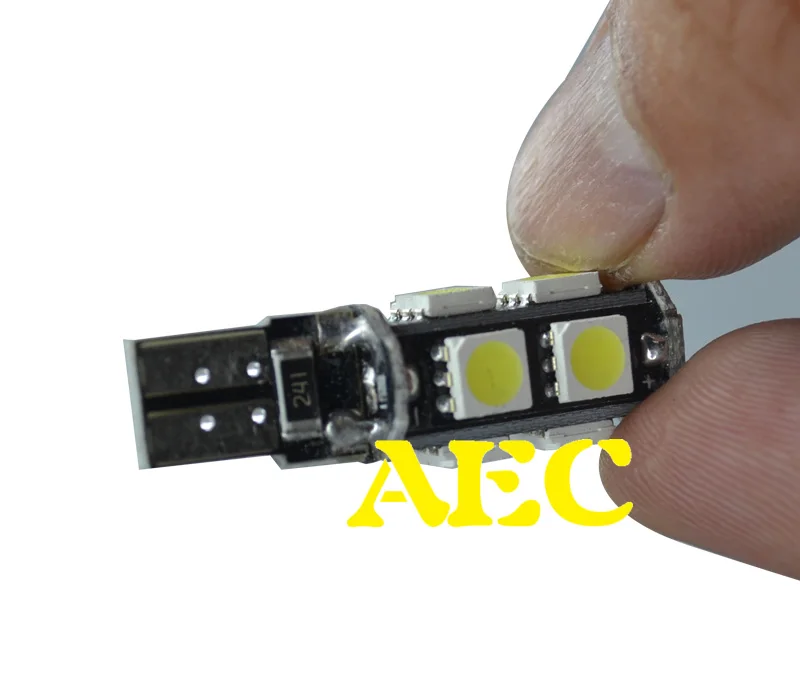 100X car led t10 canbus 9 smd 5050 led 9smd 3 chips w5w wedge light bulb lamp 194 168 501 white red yellow green ice blue 12v