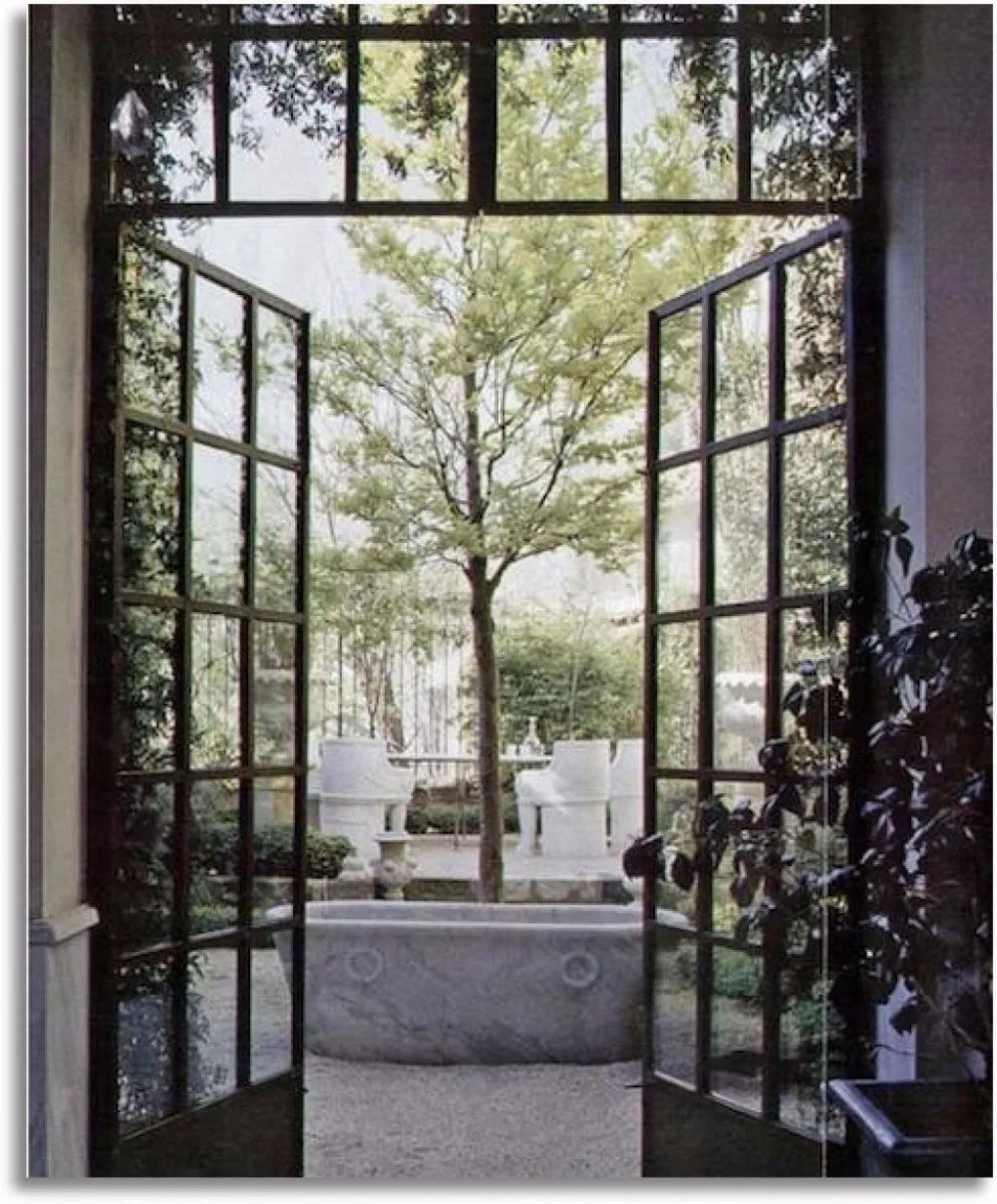 Portes d'entrée résidentielles en acier, porte en acier avec fenêtre, 50 portes