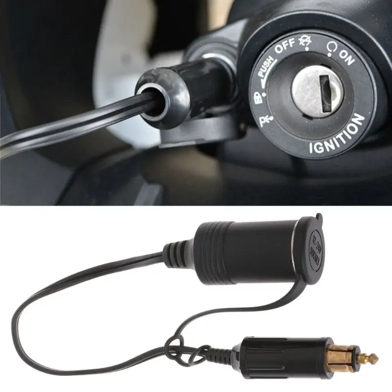 DC 12V 24V EU Plug For BMW DIN Hella Motorcycle Charger Socket Outlet Convert to Car Cigarette Lighter Adapter Power Lead Cable