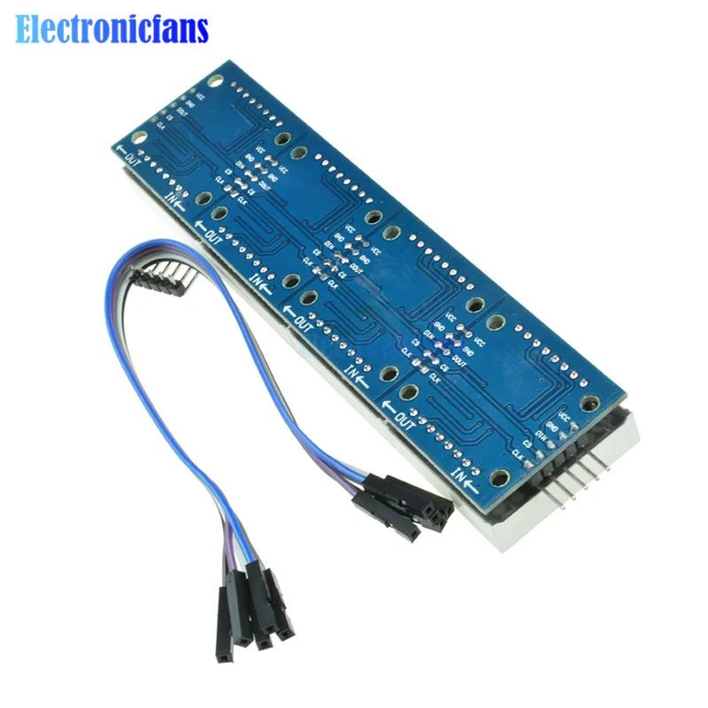 MAX7219 LED Microcontroller 4 In 1 Display with 5P Line Dot Matrix Module 5V Operating Voltage for Arduino 8x8 Dot Matrix Common