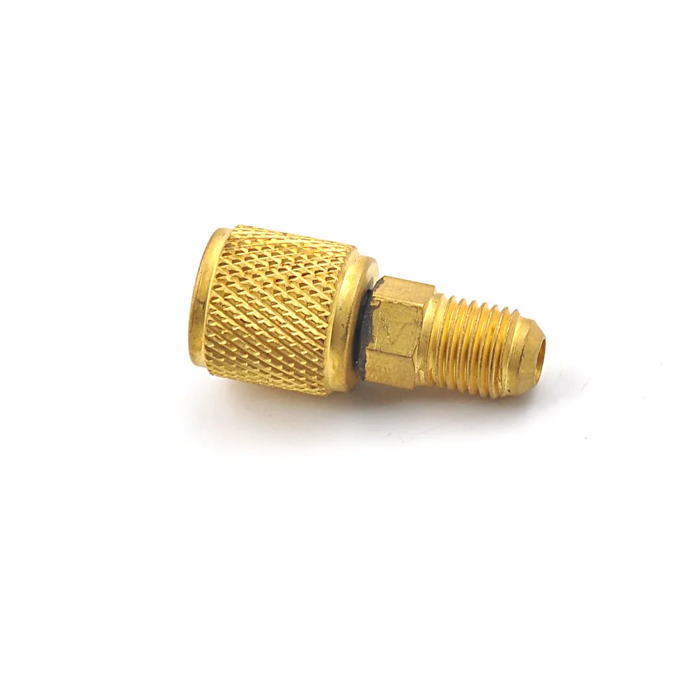 1pc adattatori per condizionatori d'aria in ottone adattatore R410a raccordo da 1/4 "maschio a 5/16" SAE femmina tubo di ricarica per pompa a vuoto