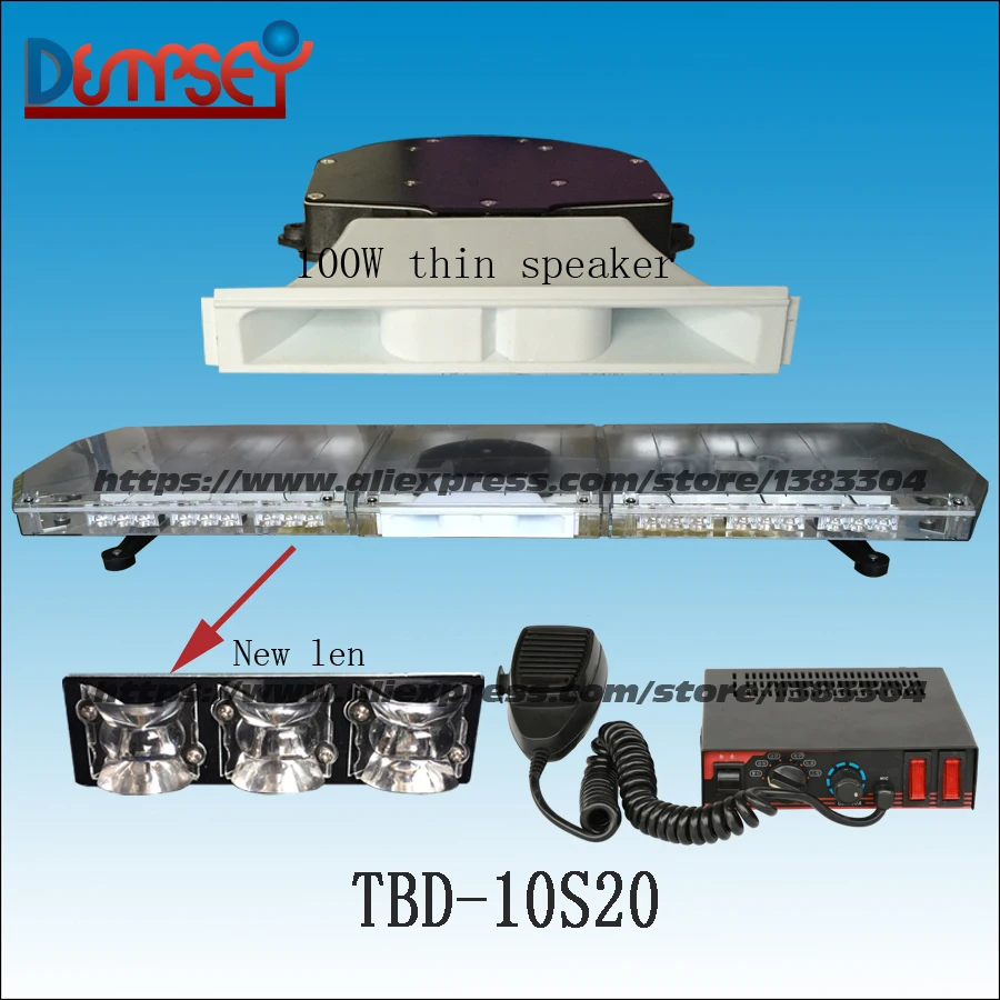 

TBD-10S20 LED Emergency Warning Lightbar,New Len,Red/amber/white,fire truck/police/ vehicle,Roof strobe warning lightbars