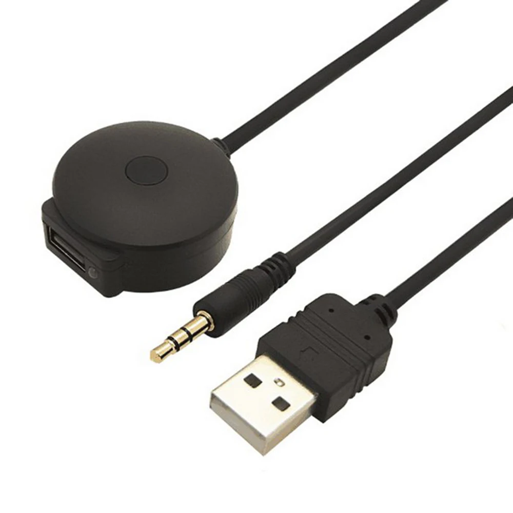 USB 3.5mm AUX to Bluetooth Audio Aux & USB Female Adapter Cable For BMW for Mini Cooper