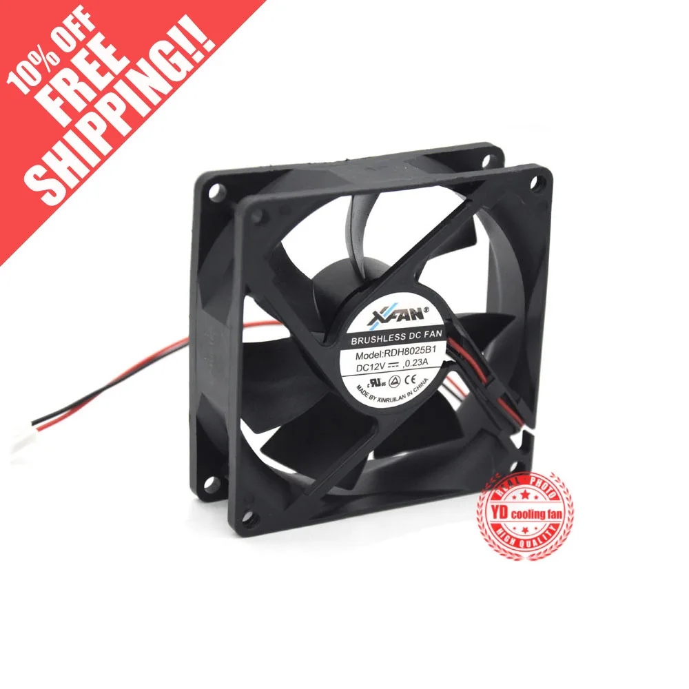 

RUILIAN SCIENCE XFAN RDH8025B1 8025 12V 0.23A Ball bearing 8CM cooling fan