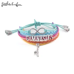 Infinity GINNASTICA braccialetto Verticale Sulle Mani di cuoio di fascino regolabile strap nappe delle donne di avvolgere di bracciali e braccialetti per i monili delle donne