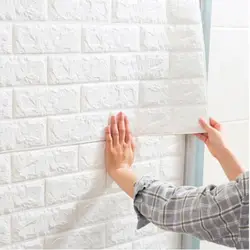 60*30cm 3D Self Adhesive Foam Brick Wall Stickers for Kids room DIY Bedroom for Home Decor Wallpaper Solid color Living Sticker