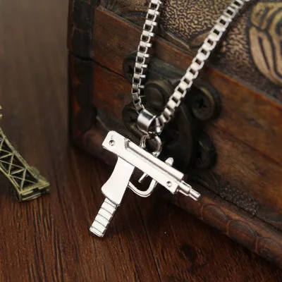 Punk Rose Gold Gun Black necklace gothic Bad Girl Handgun Personalized pendant for women girl Men's best birthday gift kolye N94