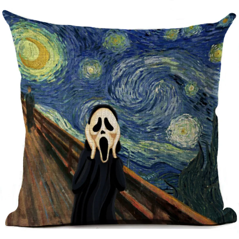 Chucky Cushion Cover Halloween Home Decoration Horror Movie Clown Printed Linen Throw Pillows Car Sofa Decorative Pillow Case