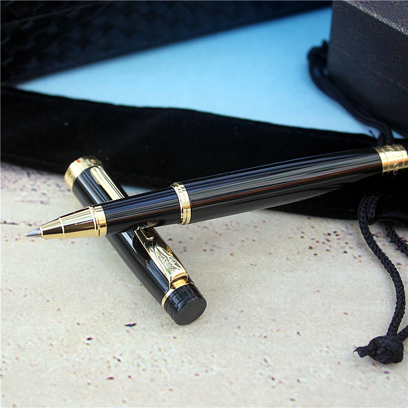 luxury Metal  Gel Pen writing smooth 0.5mm black Ink good quarity business Conference signature  pens