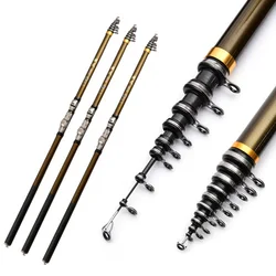 Superhard portable rock fishing rod  2.7 3.6 4.5 5.4 6.3m carbon telescopic spinning fishing rod sea rods feeder fly pole
