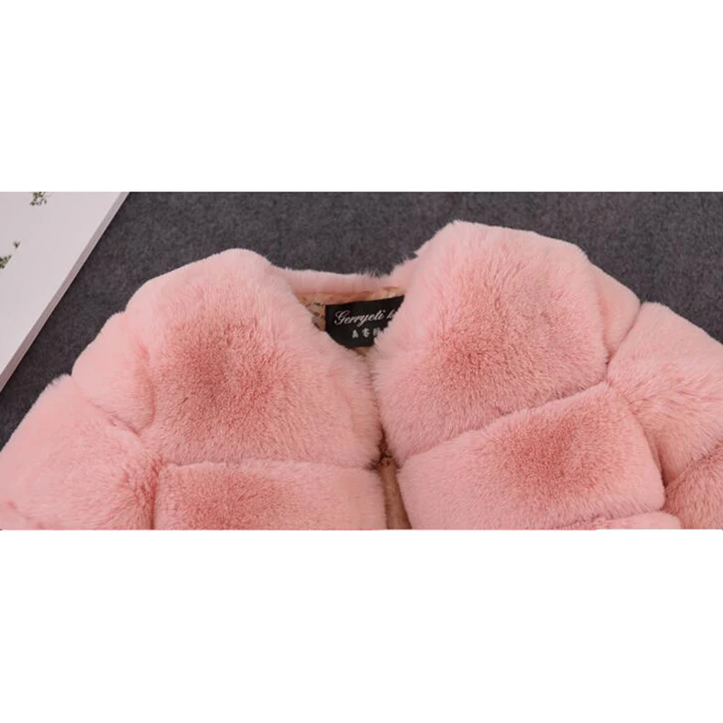 New Winter Children\'s Fur Coat Elegant Baby Girl Faux Fur Jackets And Coats Warm Parka Kids Outerwear Clothes Thicken Girls Coat