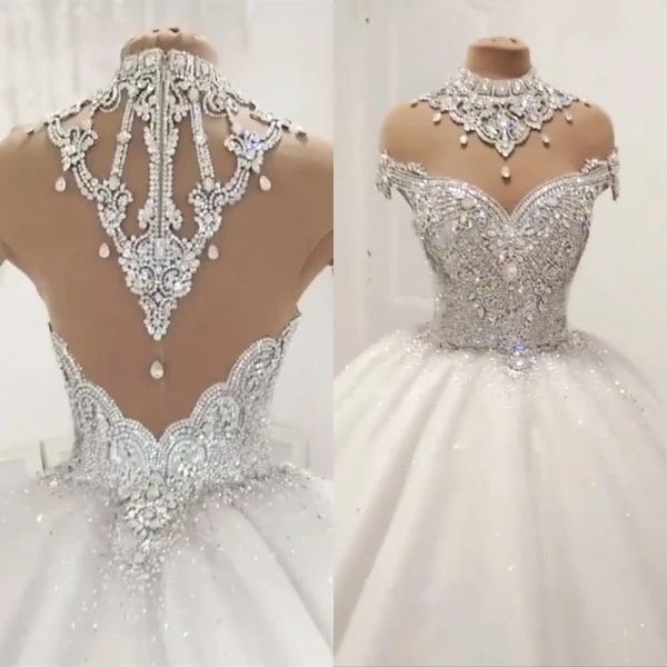 Robe de mariée formelle de luxe personnalisée, diamant perlé de cristal moelleux, patients haut de gamme, quelle que soit la robe de mariage, 2025