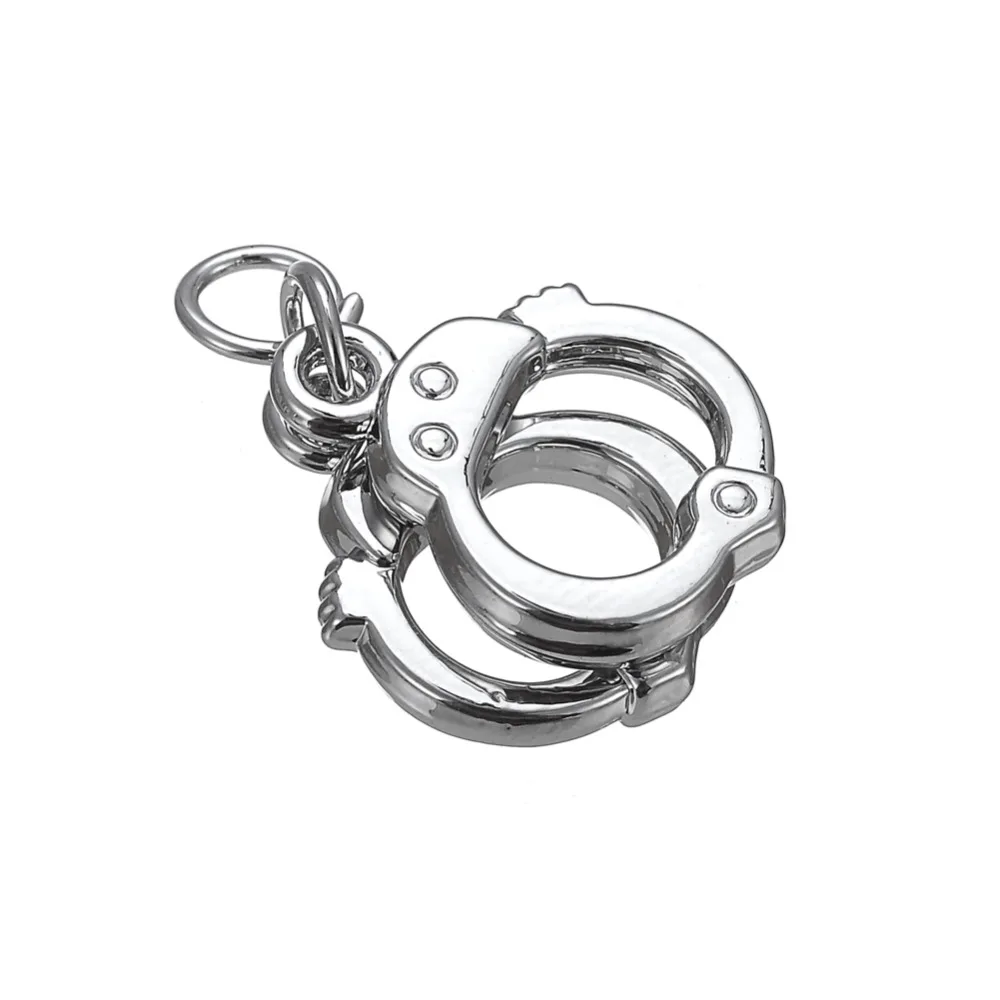 Skyrim 5Pcs Handmade Jewelry Accessories Making Professional Pendants For DIY Jewelry Findings Mini Handcuffs Floating Charms