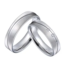 Alliance Wedding Rings For Men And Women White Color Stainless Steel Jewelry For Couple No Rust Or Fade