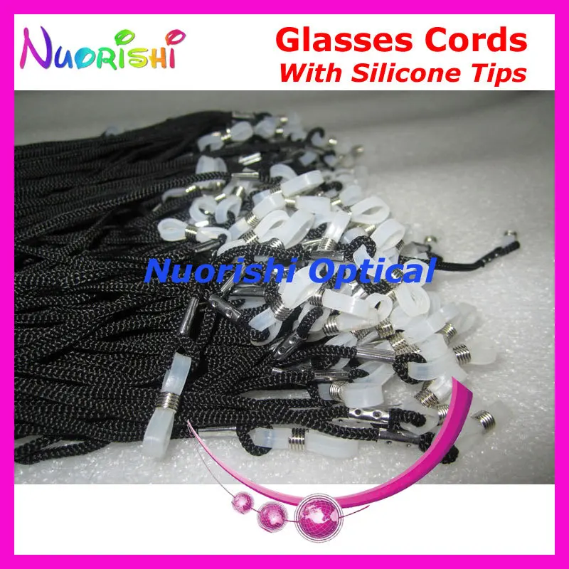 Recommended 100pcs L709 With High Quality White Silicone Tips Black Glasses Sunglass Eyewear Polyester String Cords Lanyard