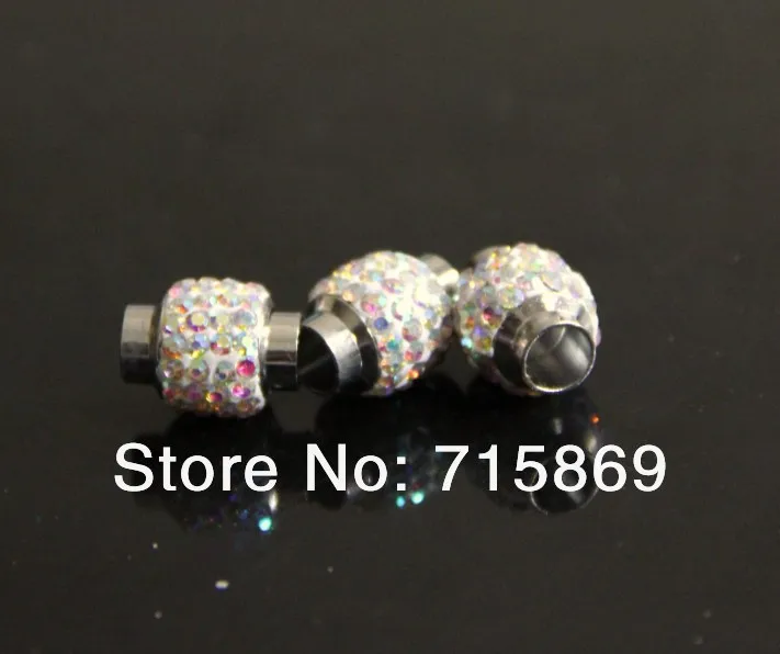 

Free Ship 10 set Silver Tone AB Color Rhinestone Magnetic Clasps 17x12mm(5/8"x4/8") Finding Hole Size 6mm