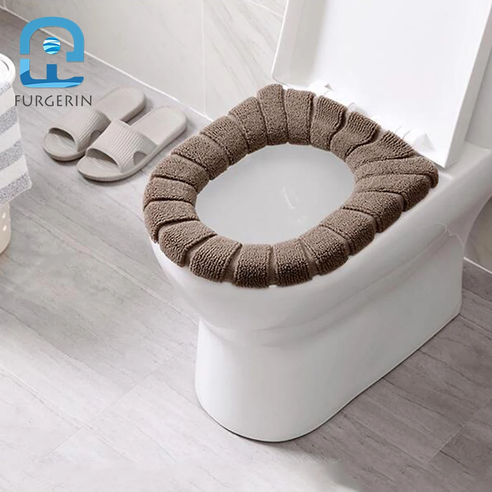 FURGERIN-Toilet Seat Cover Set, Soft, Washable Lid, Bathroom Accessories, WC Covers, Warm