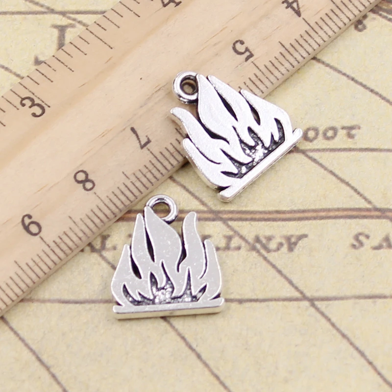 10 sztuk Charms płomienie ogień 15x18mm tybetański srebrny kolor wisiorki antyczne tworzenie biżuterii DIY Handmade Craft