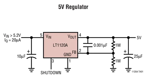 LT1120ACS8 LT1120AIS8 LT1120A - 비교기 및 차단 기능을 갖춘 마이크로파워 레귤레이터