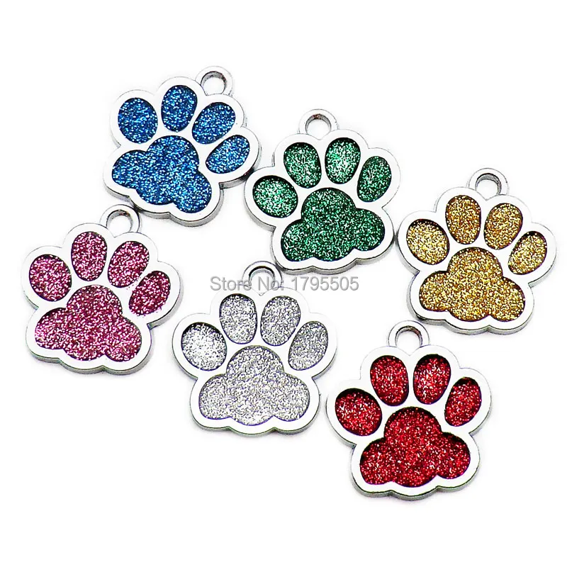 Wholesale 100pcs bright  Pet shiny claw id pet dog accessories alloy ID tag puppy pet collar pendant pet dog cat dog back home