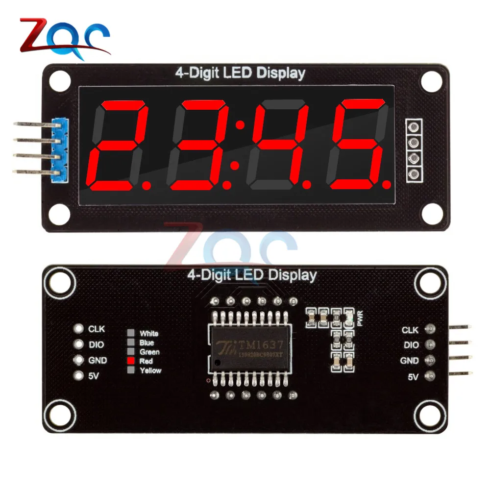 0.56" 7 Segments 4-Digit LED Display Tube TM1637 Clock Double Dots Module 30x14mm for Arduino 5 Color Available