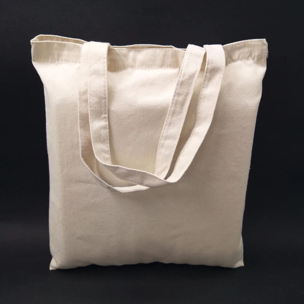 50pcs Eco Friendly Custom Large Natural White Canvas Shoulder Bag Cotton Bags for Shopping Gift Packaging Bags 35*40cm