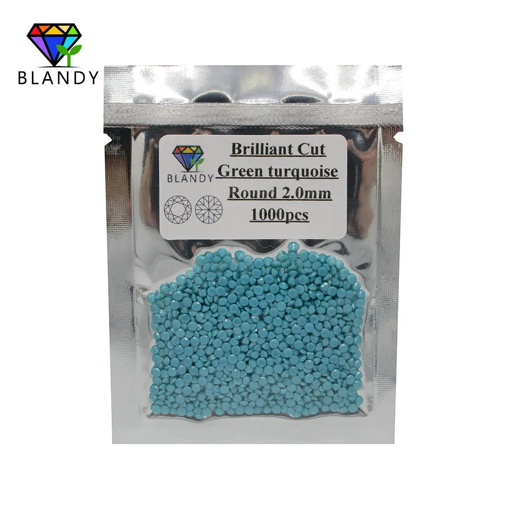 Wax Casting Nano Stone 1000pcs/lot 1.0-3.0mm Round Cut Turquoises Nano Stone Synthetic Gems For Jewelry Free Shipping