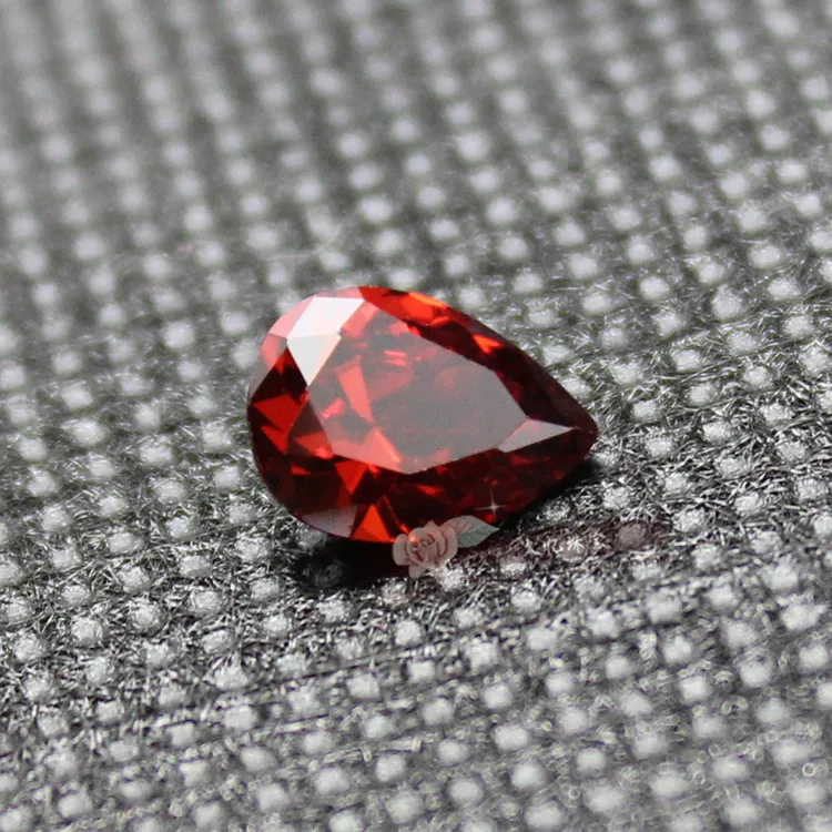 Pear shape water-drop Garnet Red cubic zirconia stone CZ beads for jewelry making DIY colorful loose stones