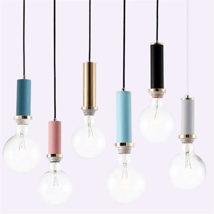 

Nordic Colourful LED Pendant Lights Modern Bedroom Bedside Dining Room Pendant Lamp Bar Cafe Individual Lighting Fixture