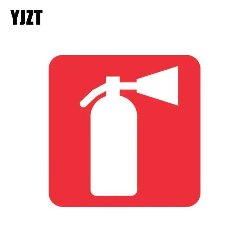 YJZT 12.4CM*12.4CM Warning Car Sticker Fire Extinguisher Decal PVC 12-1093