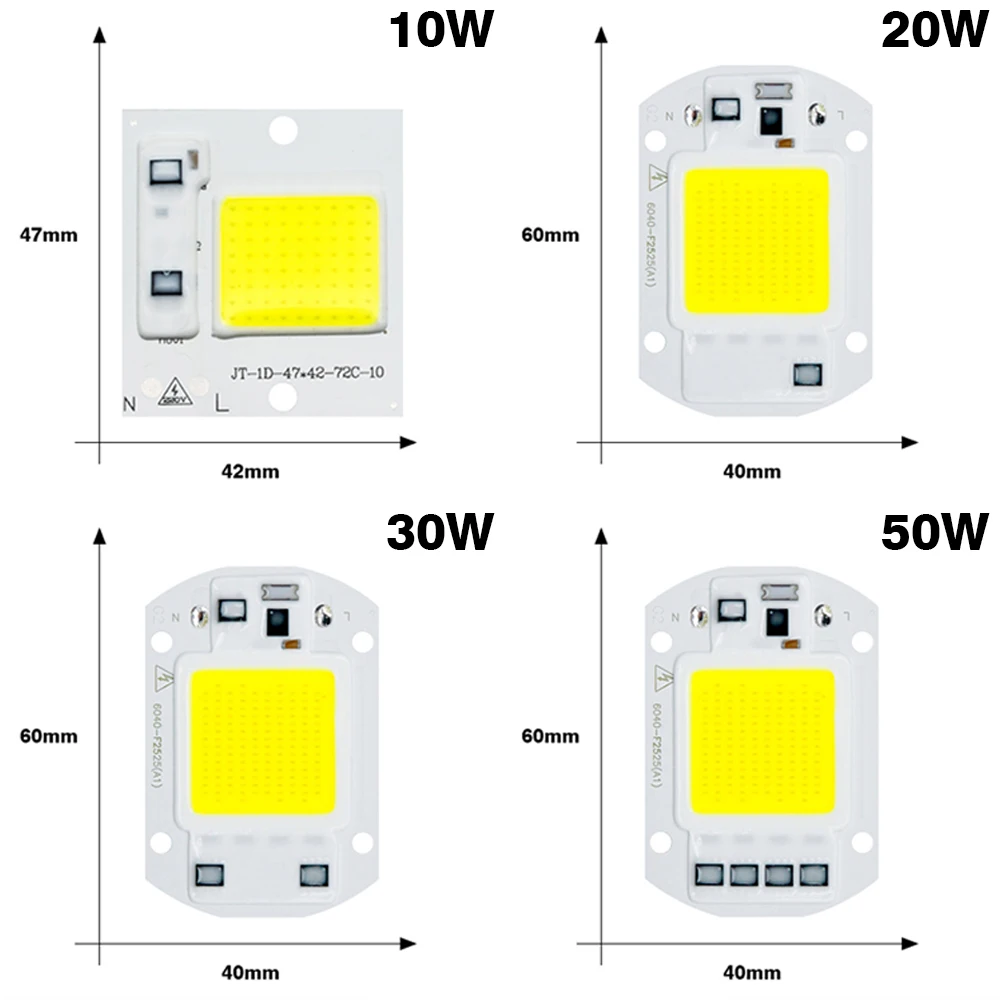 Lampa COB LED 10W 20W 30W 50W AC 220V IP65 inteligentny sterownik DIY Chip LED żarówka światło halogenowe oświetlenie punktowe Lampada LED