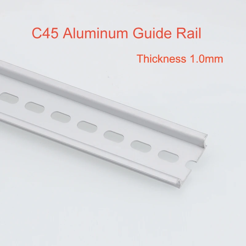 2pcs C45 Aluminum Guide Rail Din Mounting Clip Installation Track Fixed 35mm Wiring Row MCB Fixing Seat L:500mm