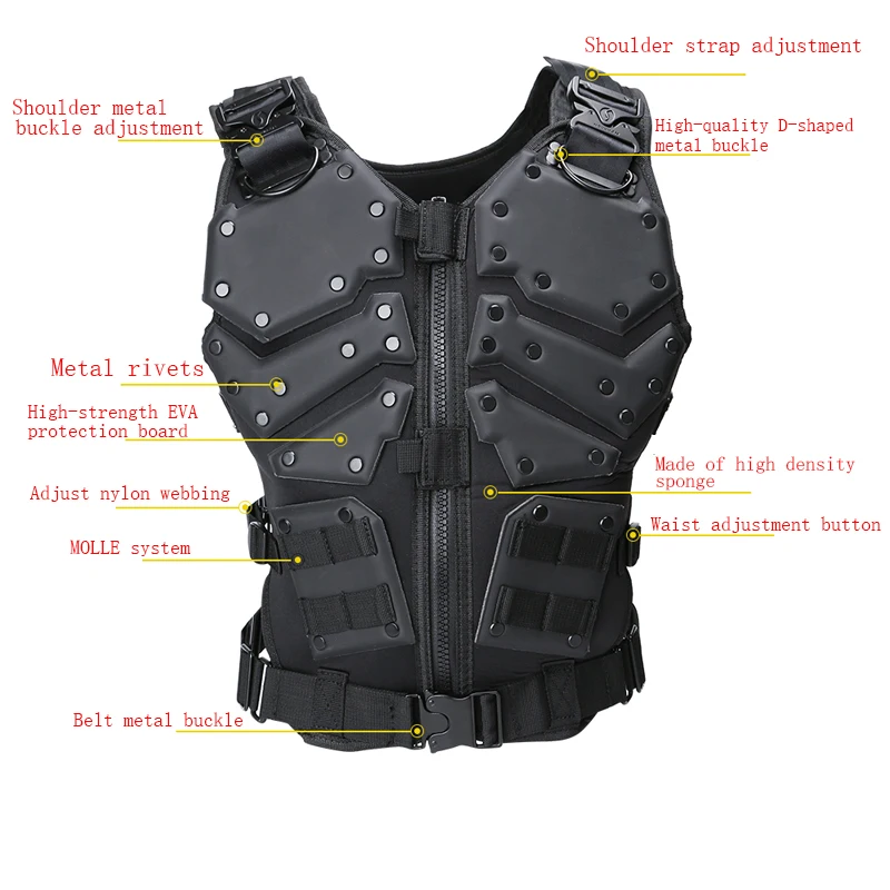 New Tactical Vest Multi-functional Tactical Body Armor Outdoor Airsoft Paintball Training Cs Protection Equipment Molle Vests