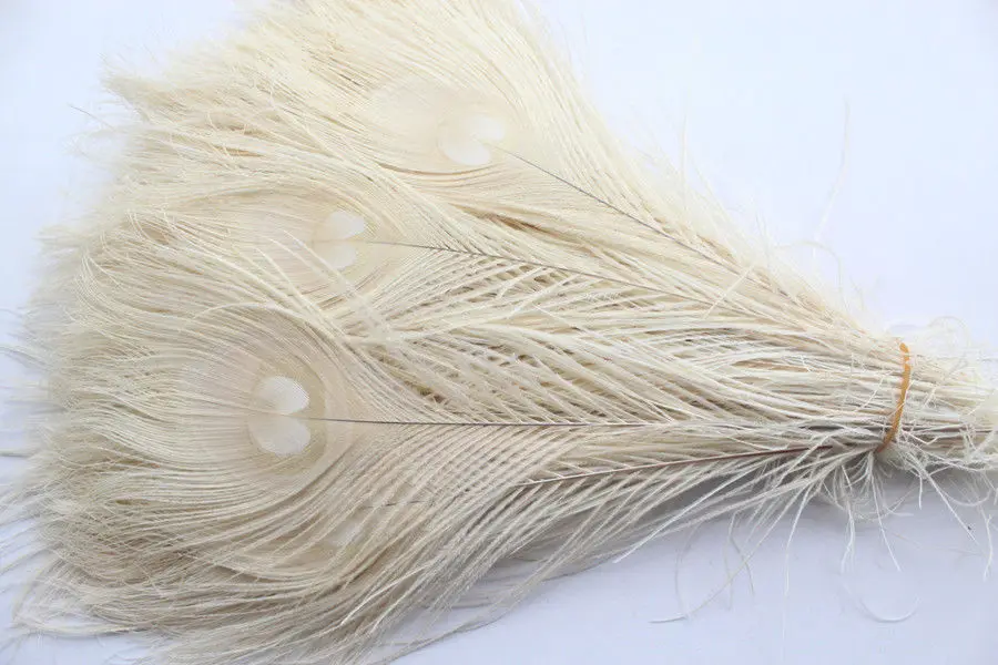 50 PCS/natural white peacock feathers in the eye, 10 to 12 inches of the peacock feather  free shipping wedding decoration