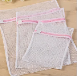 Conjunto de 3 sacos de lavanderia em malha para lavagem de lingerie e sutiã, cestas de lavanderia com zíper, ferramentas de limpeza doméstica