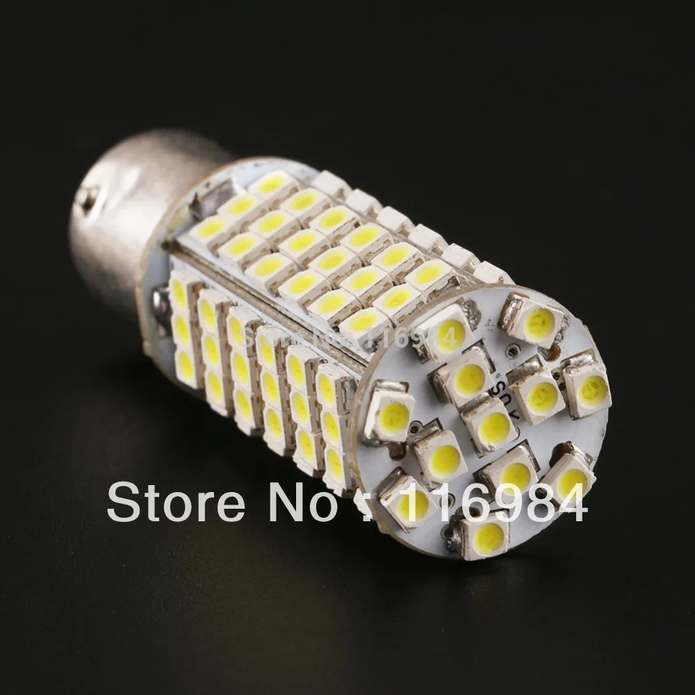 

2 шт. x суперяркие Белые 1156 BA15S 120-SMD светодиодный указатель поворота заднего тормоза туман светильник