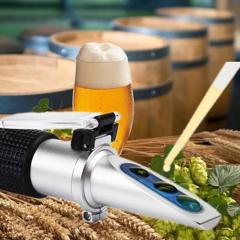 Beer Wort Refractometer 0-32% Brix Sugar Concentration Meter Sugar Wine Beer Fruit Refractometer Homebrew Sugar Meter ATC