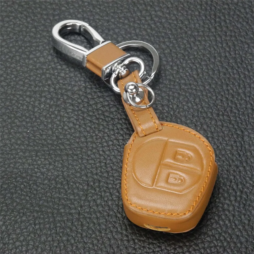 Jingyuqin Leather key Cover Case For Suzuki Swift/SX4 Transponder Key 2 Buttons No Logo