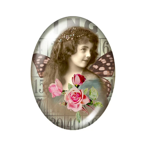 Vintage angel baby Virgin Mary 13x18mm/18x25mm/30x40mm mixed Oval photo glass cabochon demo flat back Jewelry findings TB0081