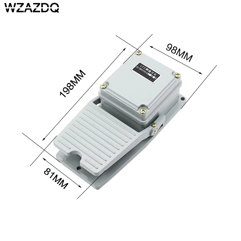 WZAZDQ Foot Switch LT-3 MachineTool Accessory Switch Operating Voltage AC 380V Rated Current 10A(Shell Material: Aluminum Alloy)