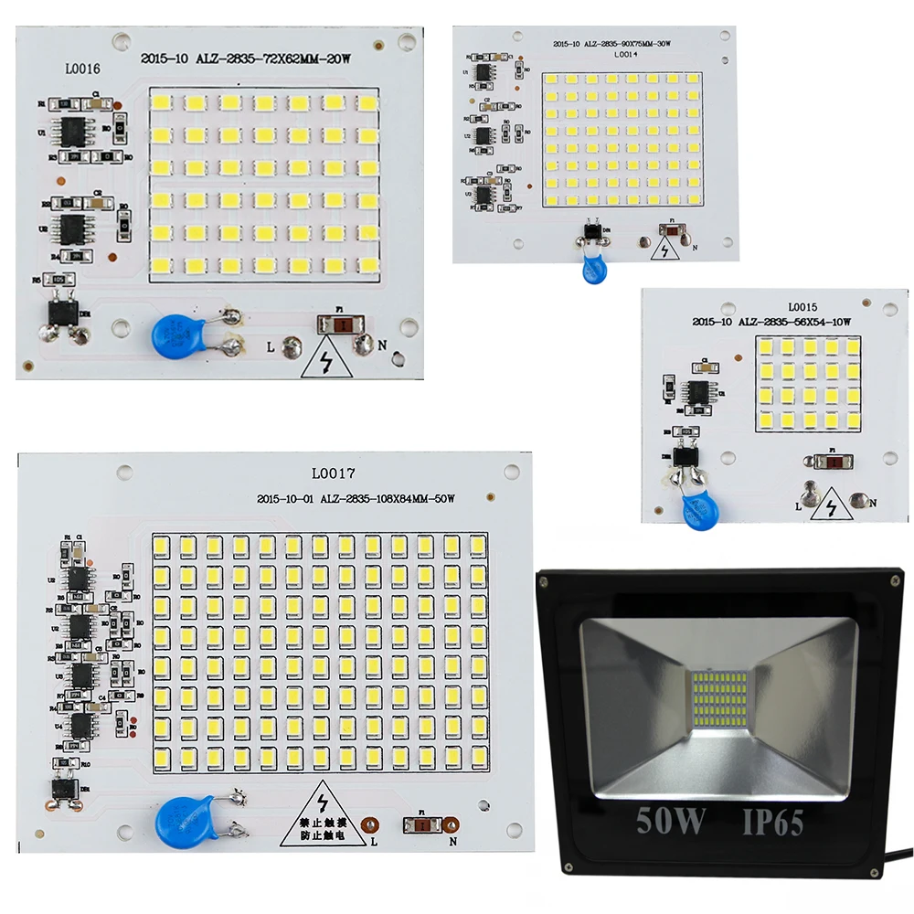 

Smart IC SMD LED source diode Lamp 10W 20W 30W 50W 220V2835SMD For Outdoor FloodLight Cold White/WarmWhite not need power supply