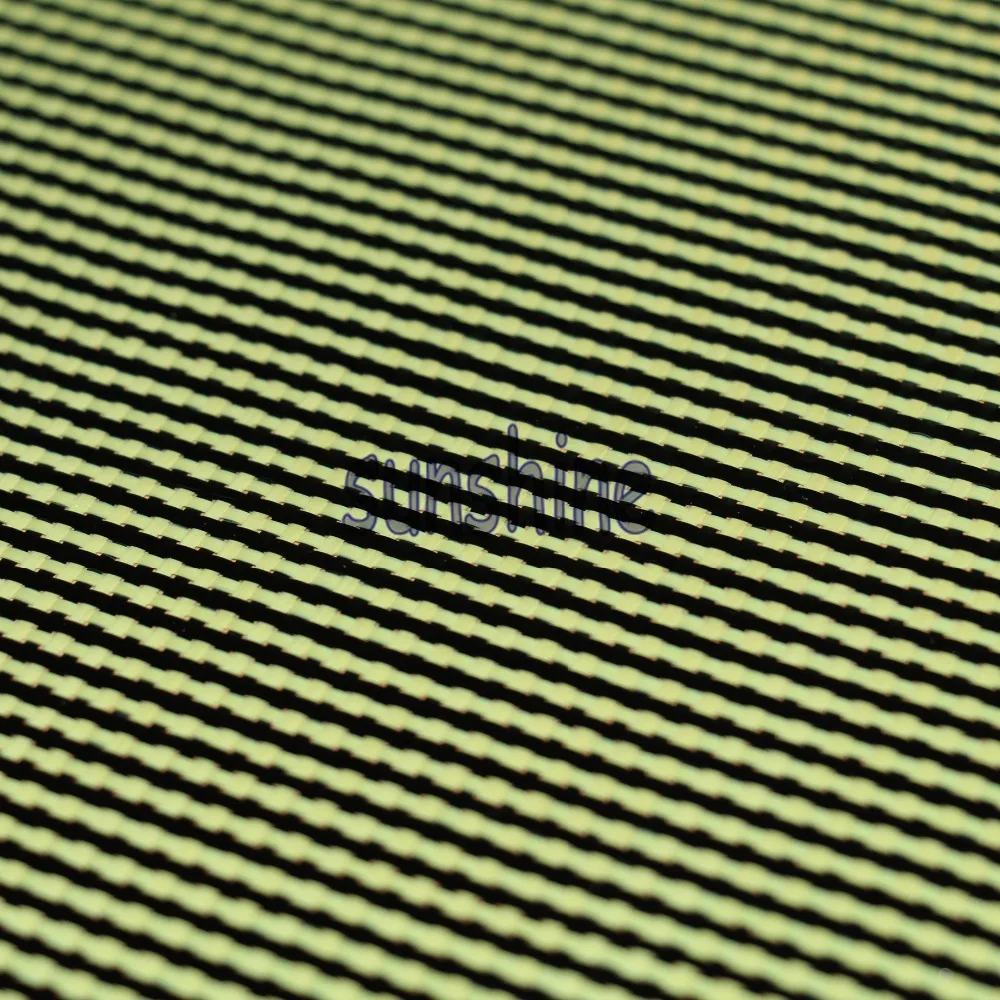 185gsm Carbon Aramid Fiber Hybrid Fabric Yellow Plain woven  Hollow Sq  Factory Outlet