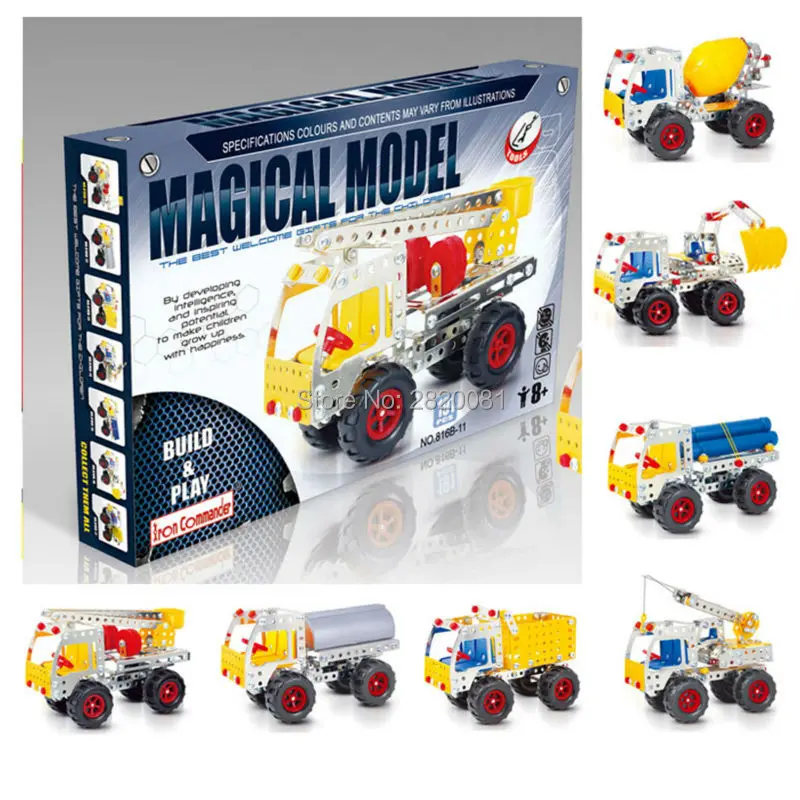 

magical model iron building blocks assembled Commander kit,engineering van 8 styles for children's 3D puzzle toy set