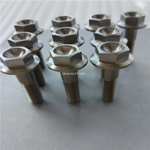 

Ti Titanium metal Gr5 grade 5 M8 x 35 mm DIN 6921 Hex Head Flange Bolt Screw Fastener, titanium bike parts,free shipping