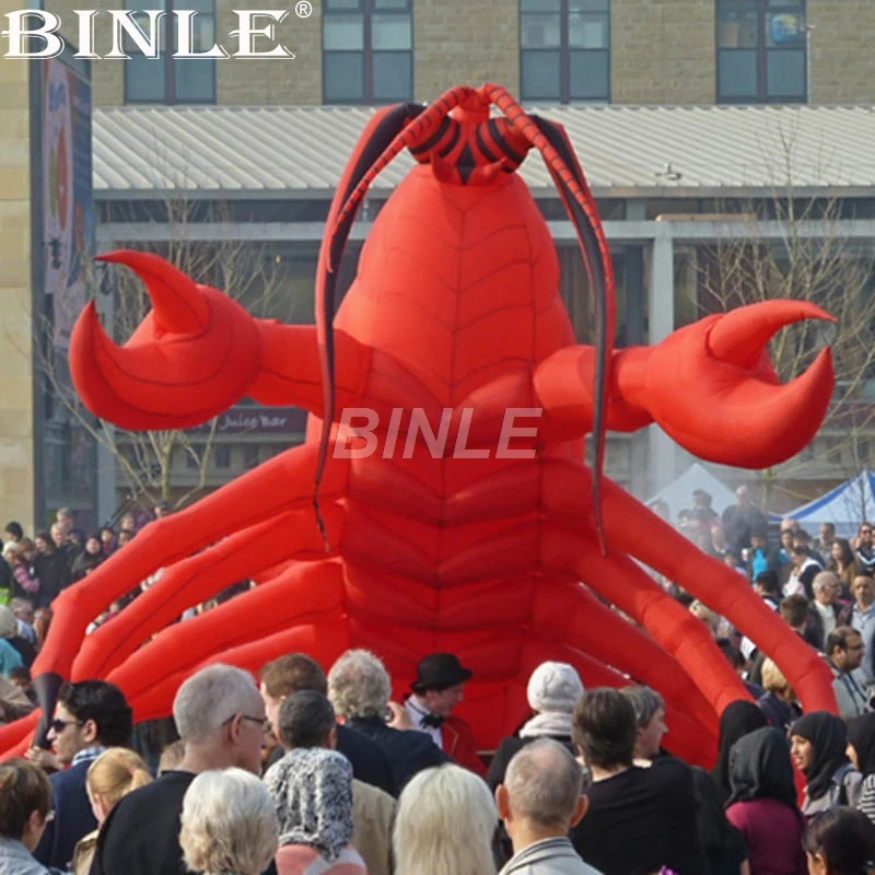 Promotional custom made giant inflatable lobster inflatable shrimp balloon blow up crawfish with led light for parade