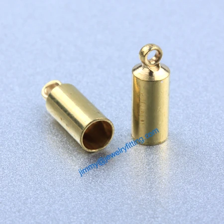 

Jewelry Accessories Raw Brass end cap crimp beads cap end beads End caps for laether cord 4*11mm